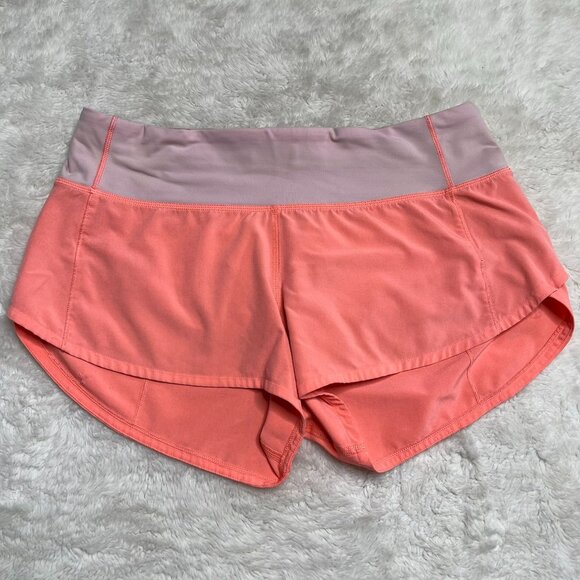 Lululemon LW7AKMRT Women's Orange Hotty Hot High-Rise Lined Shorts Size 4 - Picture 6 of 8